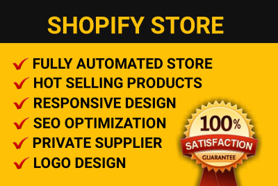 create shopify dropshipping store, shopify store and shopify website design